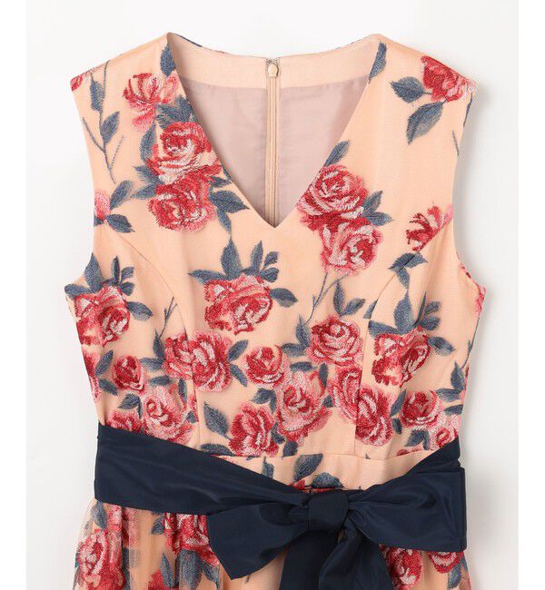 GRACE CONTINENTAL「ローズ刺繍フレアドレス」|ドレス|