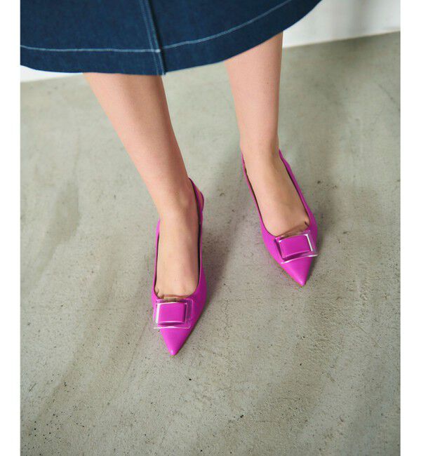 GRACE CONTINENTAL「FABIO RUSCONI スクエアバックルサンダル」|サンダル|ピンク