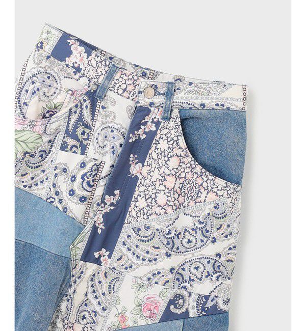 GRACE CONTINENTAL「スカーフコンビデニムスカート」|スカート|