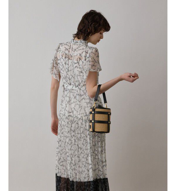 GRACE CONTINENTAL「ボウタイプリーツプリントワンピース」|ワンピース|