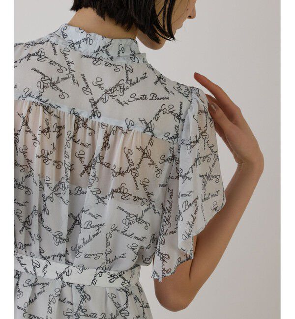 GRACE CONTINENTAL「ボウタイプリーツプリントワンピース」|ワンピース|