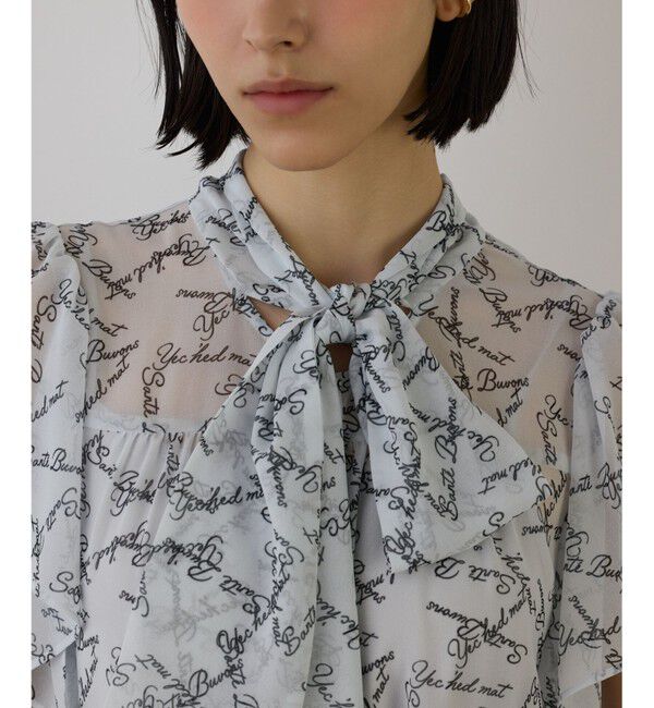 GRACE CONTINENTAL「ボウタイプリーツプリントワンピース」|ワンピース|