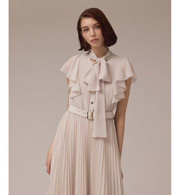 GRACE CONTINENTAL「ボウタイプリーツドレス」|ワンピース|