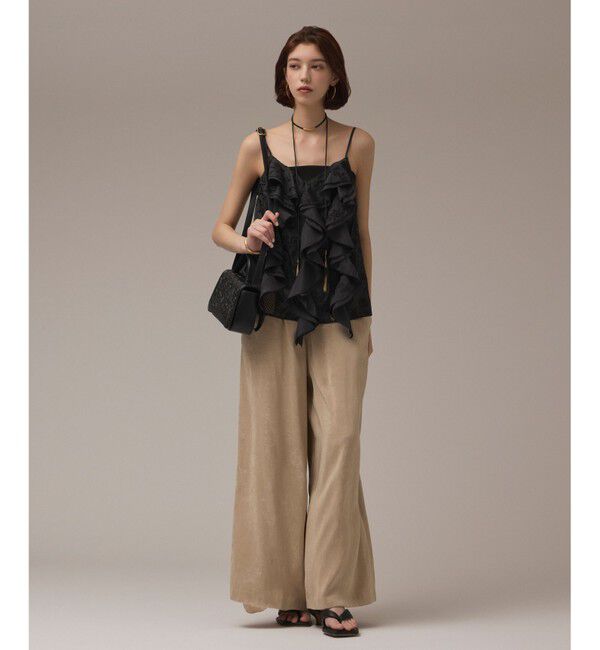 GRACE CONTINENTAL「エンブロイダリーキャミブラウス」|シャツ・ブラウス|ブラック