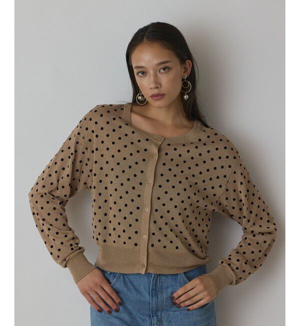 Diagram「ドットフロッキーニットカーディガン」|カーディガン|ゴールド