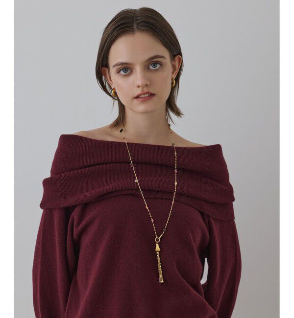 Diagram「ウールオフショルニットトップ」|ニット・セーター|ボルドー