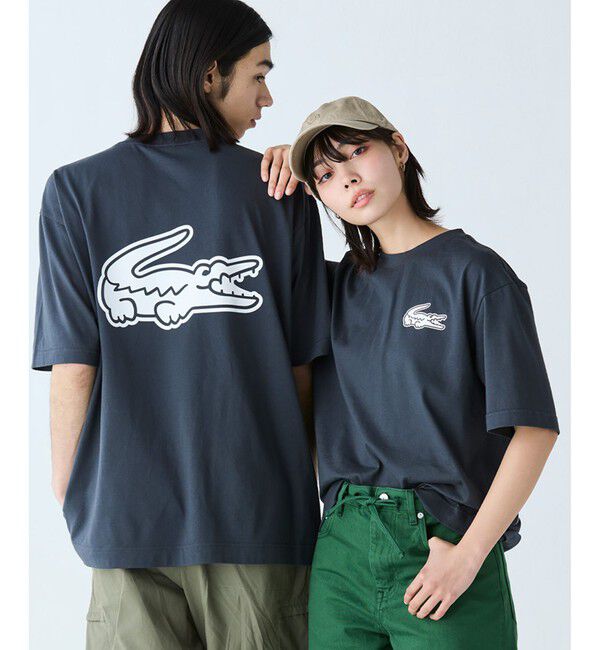 LACOSTE「【オンライン限定】LACOSTE オーバーサイズ バック プリント Tシャツ」|Tシャツ・カットソー|チャコール