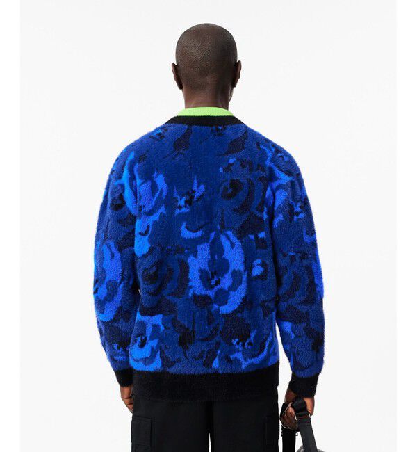 LACOSTE「フローラルジャカードシャギーニットカーディガン」|カーディガン|