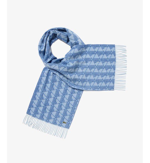 LACOSTE「モノグラムジャカードマフラー」|マフラー|ブルー