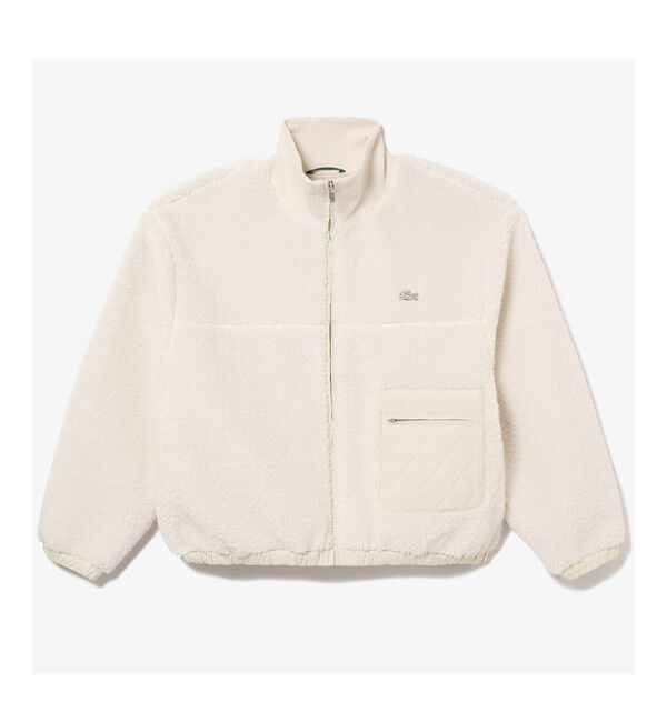 LACOSTE「リブニットスタンドカラーソフトボアジャケット / スタンドジップボアブルゾン」|ブルゾン・スタジャン|