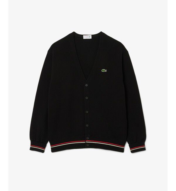 LACOSTE「リブニットステッチコットンニットカーディガン」|カーディガン|