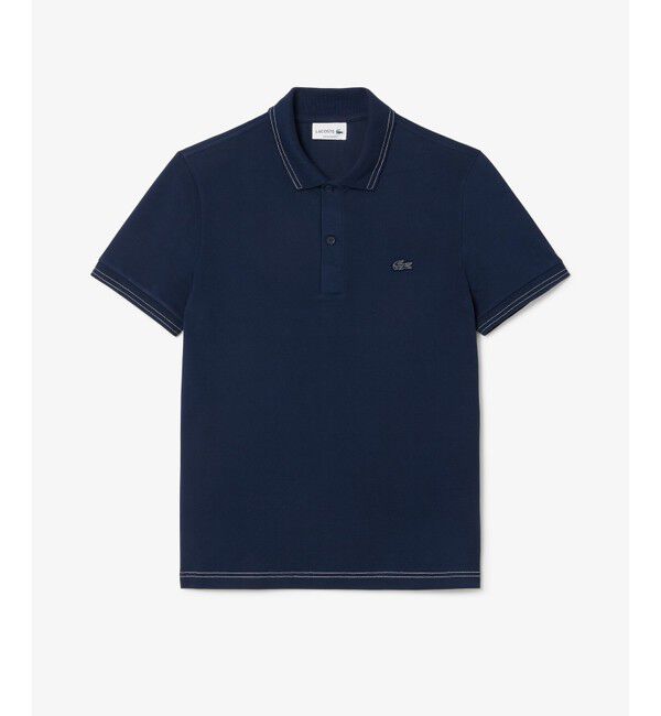 LACOSTE「配色ステッチポロシャツ」|ポロシャツ|ネイビー