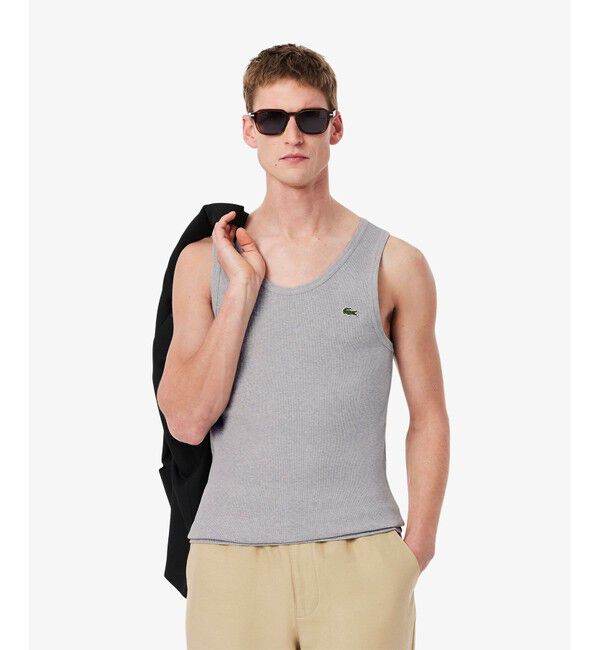 LACOSTE「コットンリブニットタンクトップ」|Tシャツ・カットソー|グレー