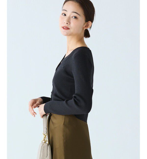 LACOSTE「UVカット クールマックスリブニットカーディガン」|カーディガン|