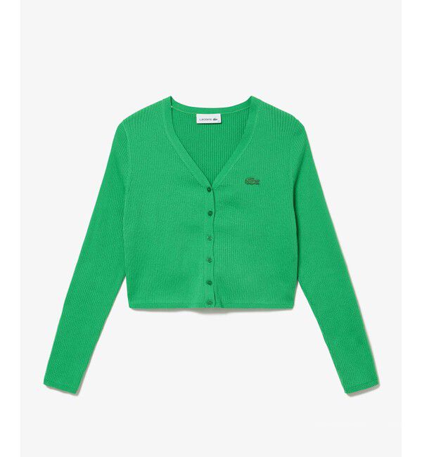LACOSTE「UVカット クールマックスリブニットカーディガン」|カーディガン|