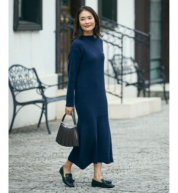 LACOSTE「ローウエストリブニットドレス / フレアワンピース」|ワンピース|