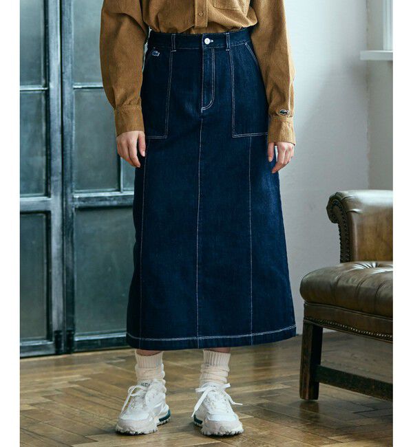 LACOSTE「ベイカーデニムスカート」|スカート|ネイビー