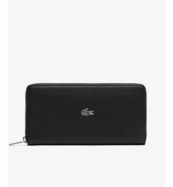 LACOSTE「ラウンドジップレザーロングウォレット」|財布|ブラック