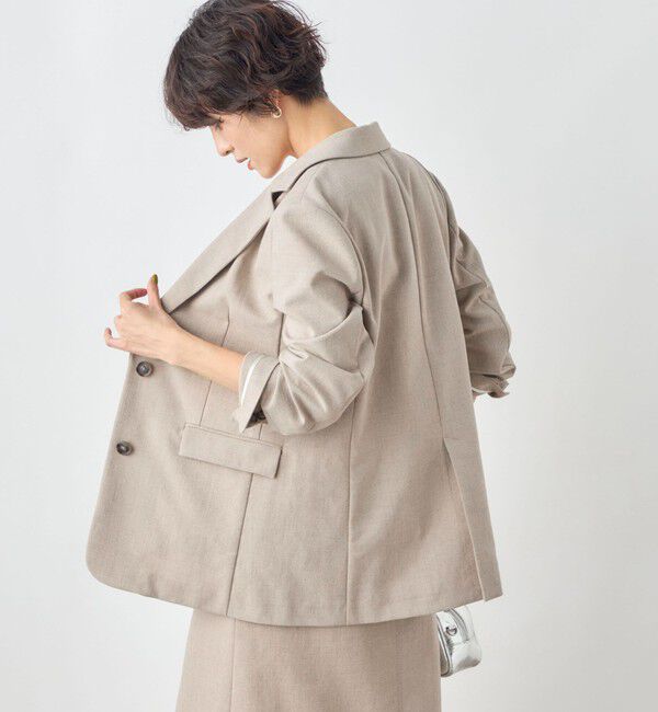 NOLLEY'S sophi「《セットアップ対応》ウォッシャブル麻調合繊シングルオーバージャケット」|テーラードジャケット|