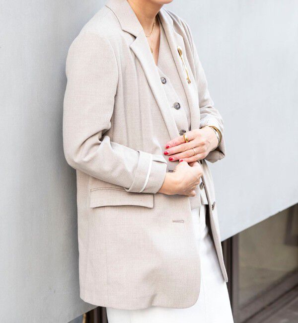 NOLLEY'S sophi「《セットアップ対応》ウォッシャブル麻調合繊シングルオーバージャケット」|テーラードジャケット|