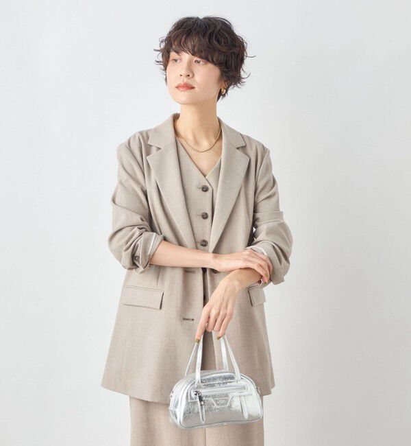 NOLLEY'S sophi「《セットアップ対応》ウォッシャブル麻調合繊シングルオーバージャケット」|テーラードジャケット|