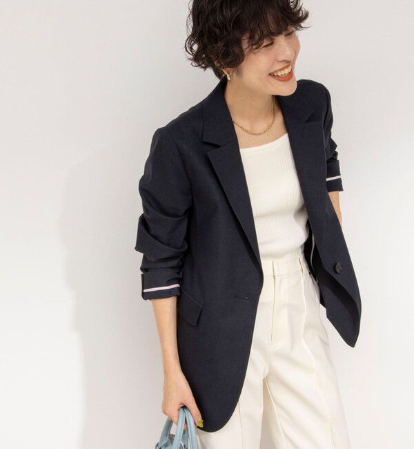 NOLLEY'S「《セットアップ対応》ウォッシャブル麻混ストレッチテーラードジャケット」|テーラードジャケット|