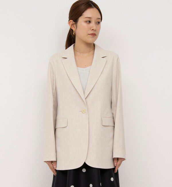 NOLLEY'S「《セットアップ対応》ウォッシャブル麻混ストレッチテーラードジャケット」|テーラードジャケット|