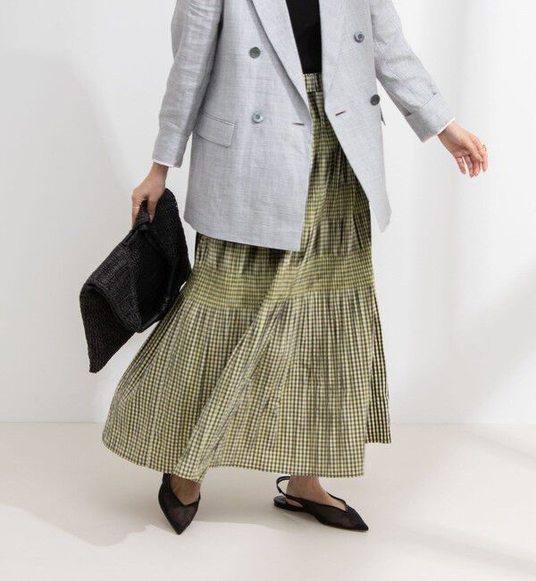 NOLLEY'S「変形プリーツチェックスカート」|スカート|