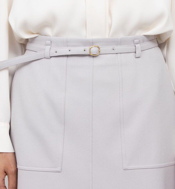 NOLLEY'S sophi「ウォッシャブルウール調ベルト付きタイトスカート」|タイト|