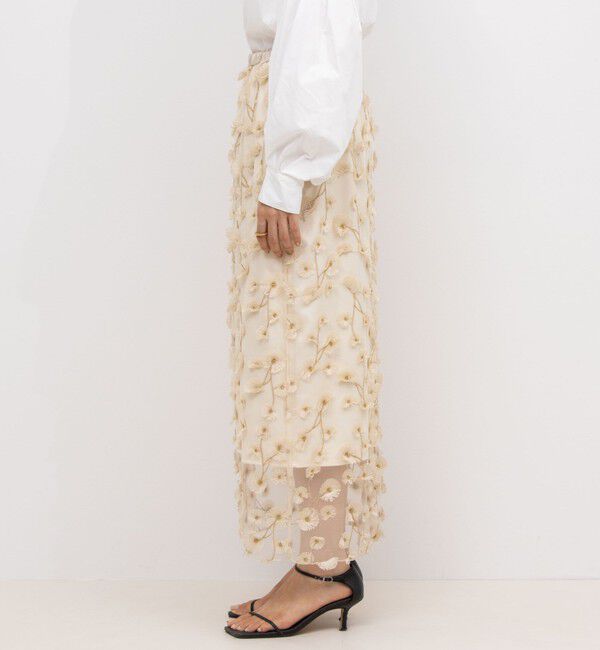 NOLLEY'S「《セットアップ対応》ウォッシャブルチュール刺繍タイトスカート」|タイト|