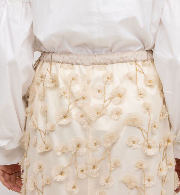 NOLLEY'S「《セットアップ対応》ウォッシャブルチュール刺繍タイトスカート」|タイト|