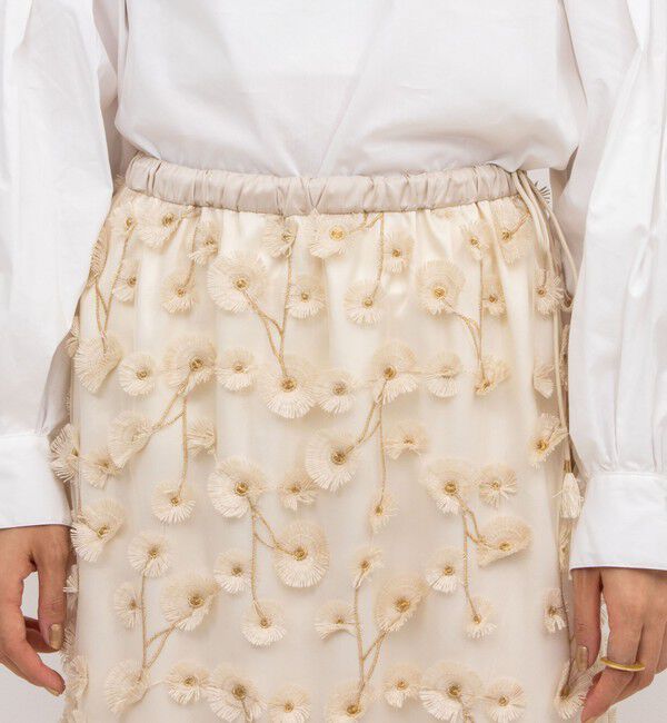 NOLLEY'S「《セットアップ対応》ウォッシャブルチュール刺繍タイトスカート」|タイト|