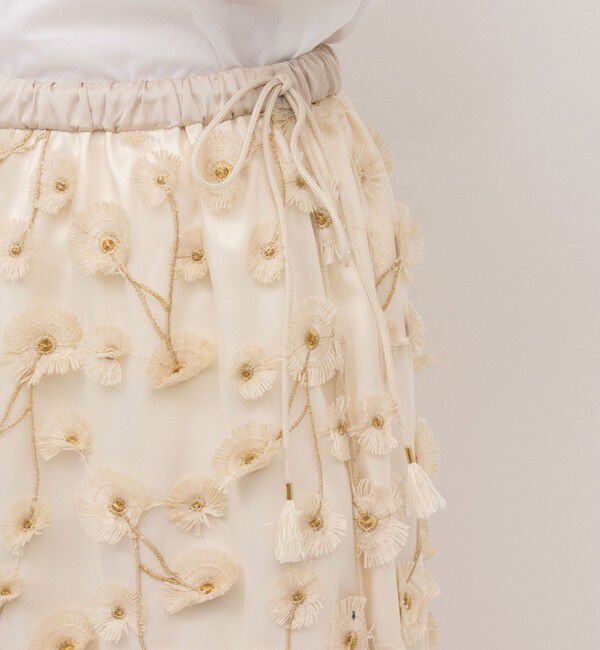 NOLLEY'S「《セットアップ対応》ウォッシャブルチュール刺繍タイトスカート」|タイト|