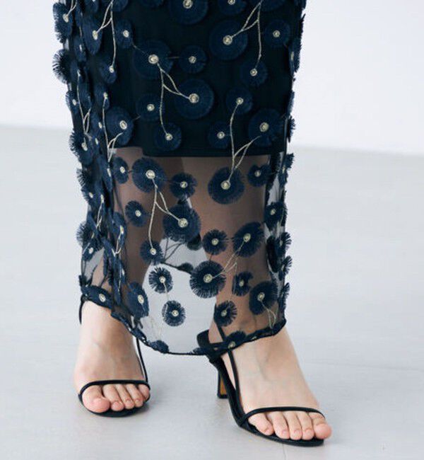 NOLLEY'S「《セットアップ対応》ウォッシャブルチュール刺繍タイトスカート」|タイト|