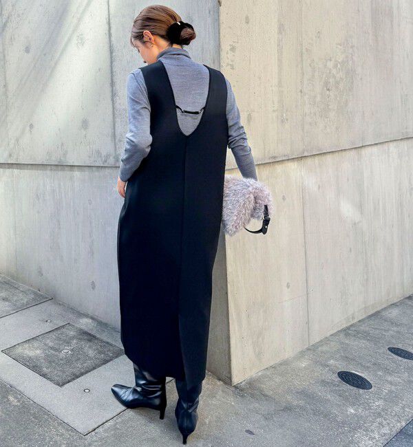 NOLLEY'S「《手洗い可能》Vネックミラノリブジャンパースカート」|ワンピース|