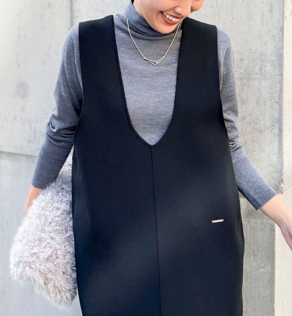 NOLLEY'S「《手洗い可能》Vネックミラノリブジャンパースカート」|ワンピース|