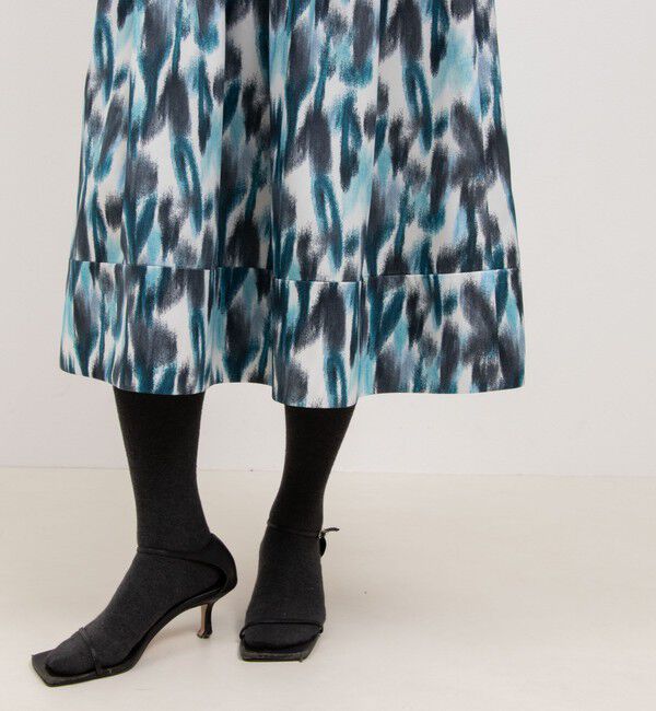 NOLLEY'S「ウォッシャブルボカシプリントタック＆ギャザースカート」|スカート|