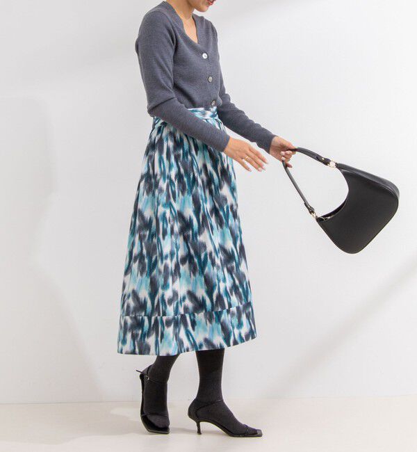 NOLLEY'S「ウォッシャブルボカシプリントタック＆ギャザースカート」|スカート|