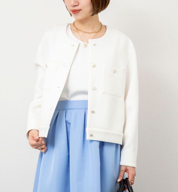 NOLLEY'S「ウォッシャブルエアボールクルーネックブルゾン」|ブルゾン・スタジャン|