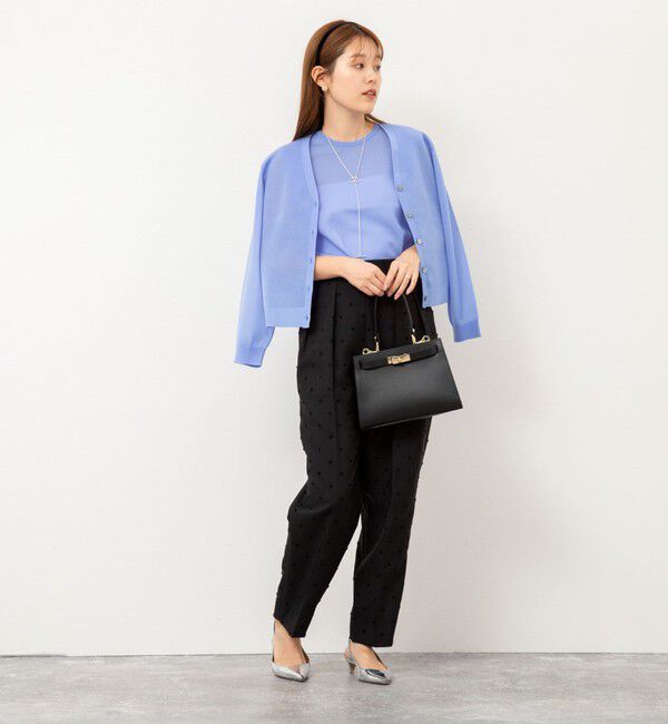 NOLLEY'S「《アンサンブル対応》ハーフシアーVネックカーディガン」|カーディガン|