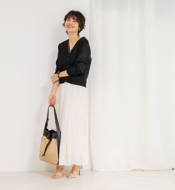 NOLLEY'S「《アンサンブル対応》ハーフシアーVネックカーディガン」|カーディガン|