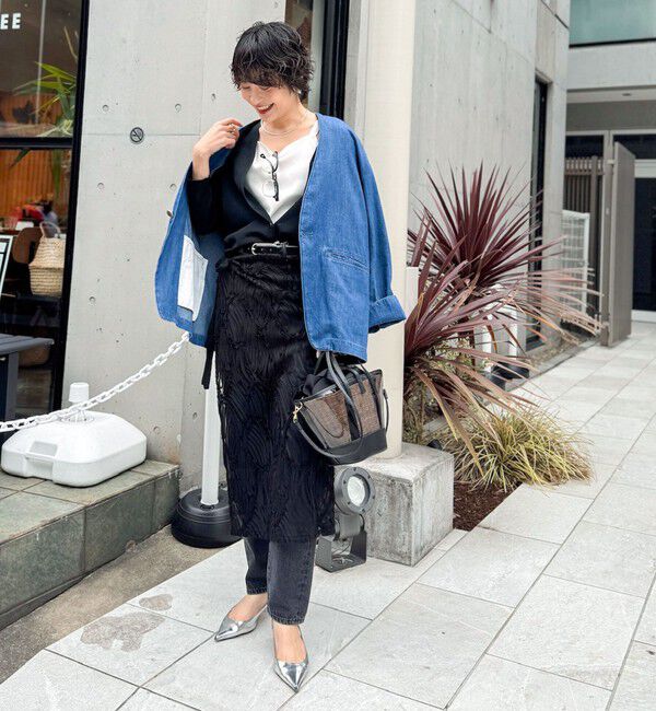 NOLLEY'S「《アンサンブル対応》ハーフシアーVネックカーディガン」|カーディガン|