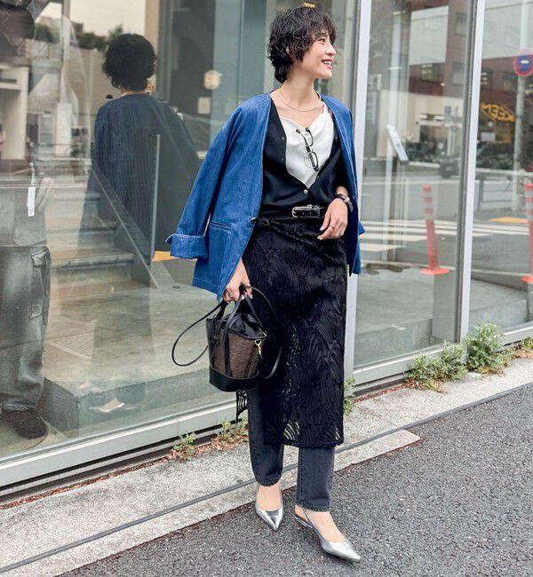 NOLLEY'S「《アンサンブル対応》ハーフシアーVネックカーディガン」|カーディガン|