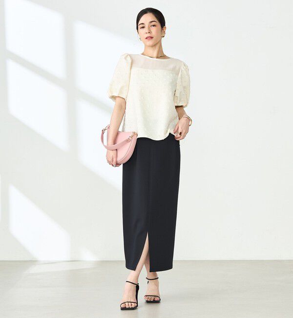 NOLLEY'S sophi「ドットジャガードバルーンスリーブブラウス」|シャツ・ブラウス|