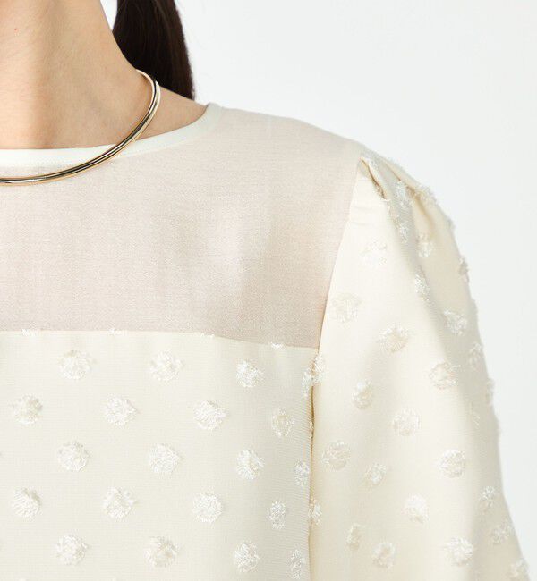 NOLLEY'S sophi「ドットジャガードバルーンスリーブブラウス」|シャツ・ブラウス|