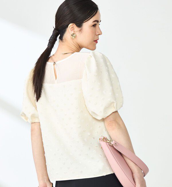 NOLLEY'S sophi「ドットジャガードバルーンスリーブブラウス」|シャツ・ブラウス|