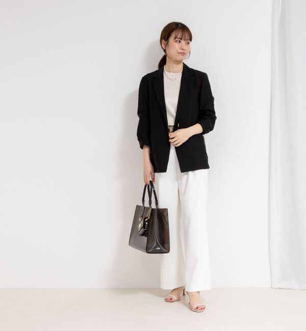 NOLLEY'S sophi「《セットアップ対応》ウォッシャブルツイルイージータックワイドパンツ」|その他|