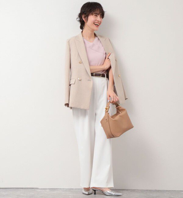 NOLLEY'S sophi「《セットアップ対応》ウォッシャブルツイルイージータックワイドパンツ」|その他|