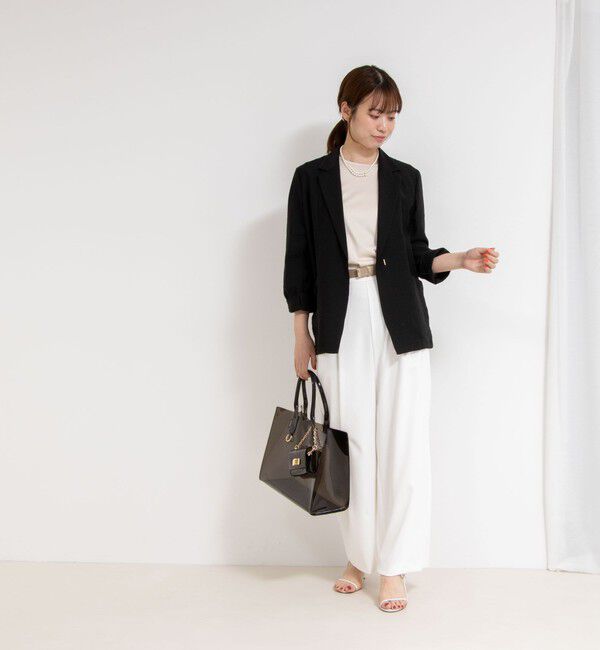 NOLLEY'S sophi「《セットアップ対応》ウォッシャブルツイルイージータックワイドパンツ」|その他|