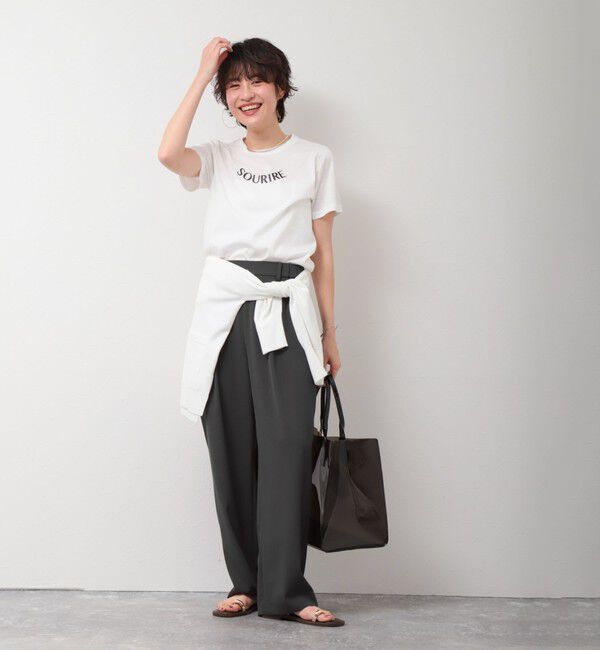 NOLLEY'S sophi「《セットアップ対応》ウォッシャブルツイルイージータックワイドパンツ」|その他|